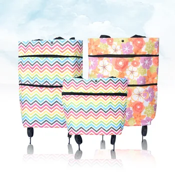 

Hot New Capacity Shopping Food Organizer Trolley Bag On Wheels Bags Folding Portable Shopping Bags Waterproof Wear Resistant