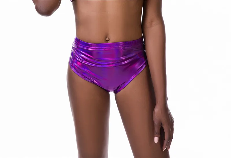 VISNXGI High Waisted Metallic Skinny Shiny Shorts Mini Short Pants Plus Size Women High Waisted Pole Dance Club Fitness Clothing