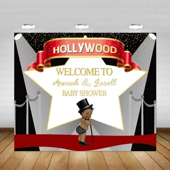 

custom Movie Vip Hollywood Party Star Red Carpet Baby Shower backdrops Computer print birthday background