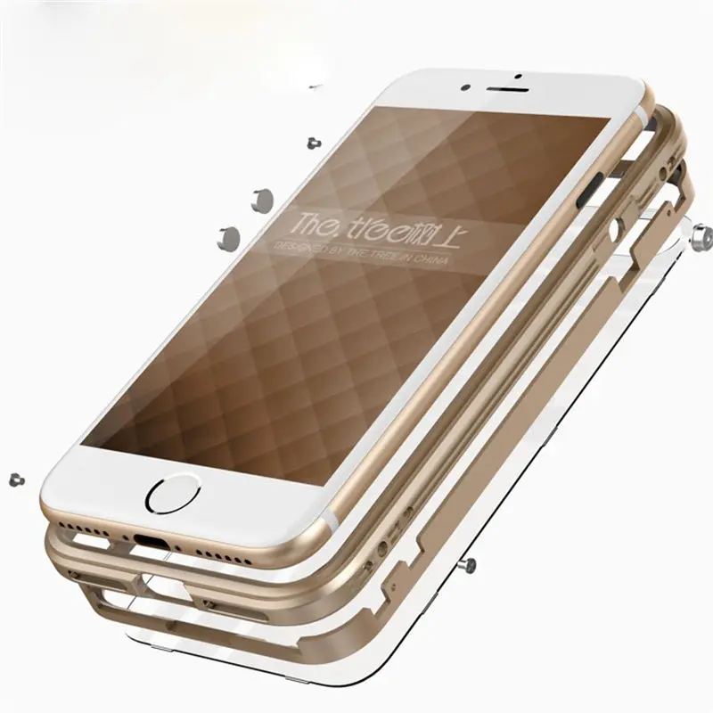 Original Brand Bumper For iphone 7 Case Metal Transparent PC Back Cover Protective Aluminum Frame phone Cases | Мобильные телефоны