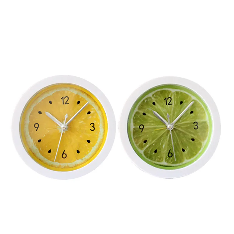 

2019 ultra low lemon cartoon creative alarm clockNew Colorful Round Shape Mini Quartz Desktop Plastic Needle Alarm Clock #4M24