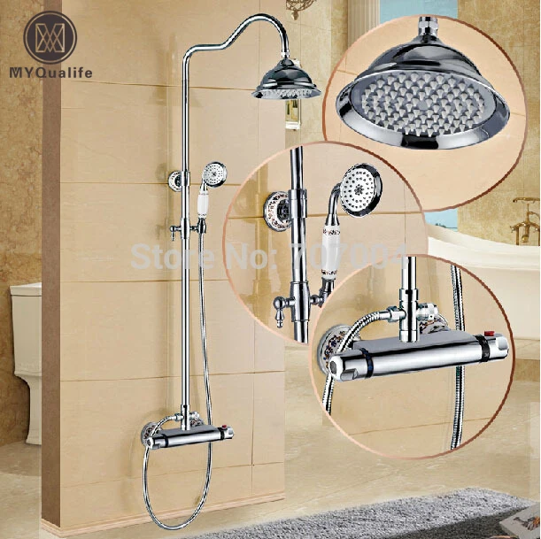 Polished Chrome Wall Mount Temperature Control Shower ...