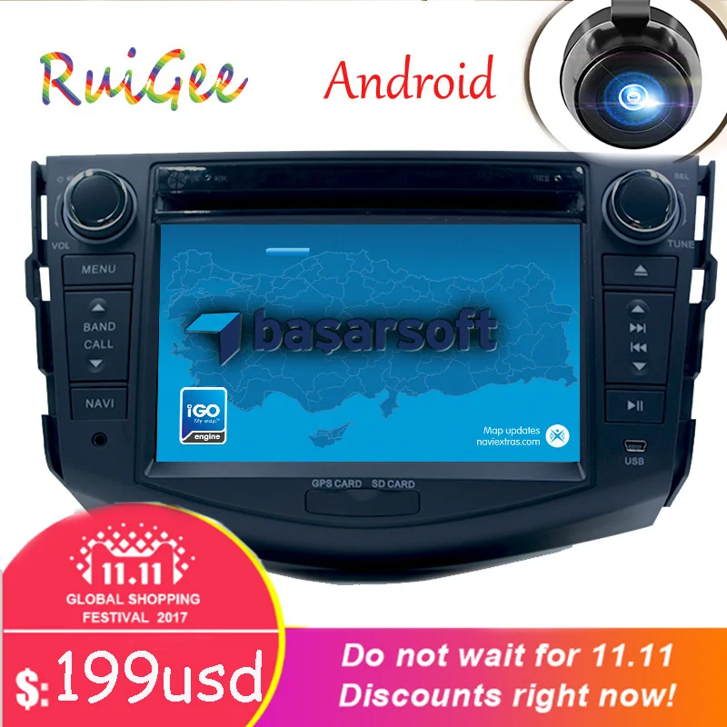 

Android 7.1 car dvd player for Toyota RAV4 Rav 4 2007 2008 2009 2010 2011 in dash 2 din 1024*600 gps navigation wifi rds