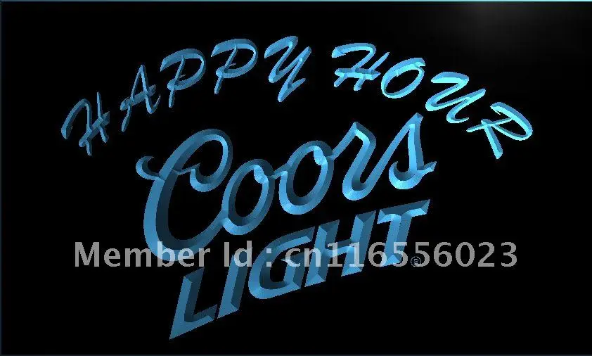 LA603- Coors светильник пиво в Счастливый час бар светодиодный неоновый знак для