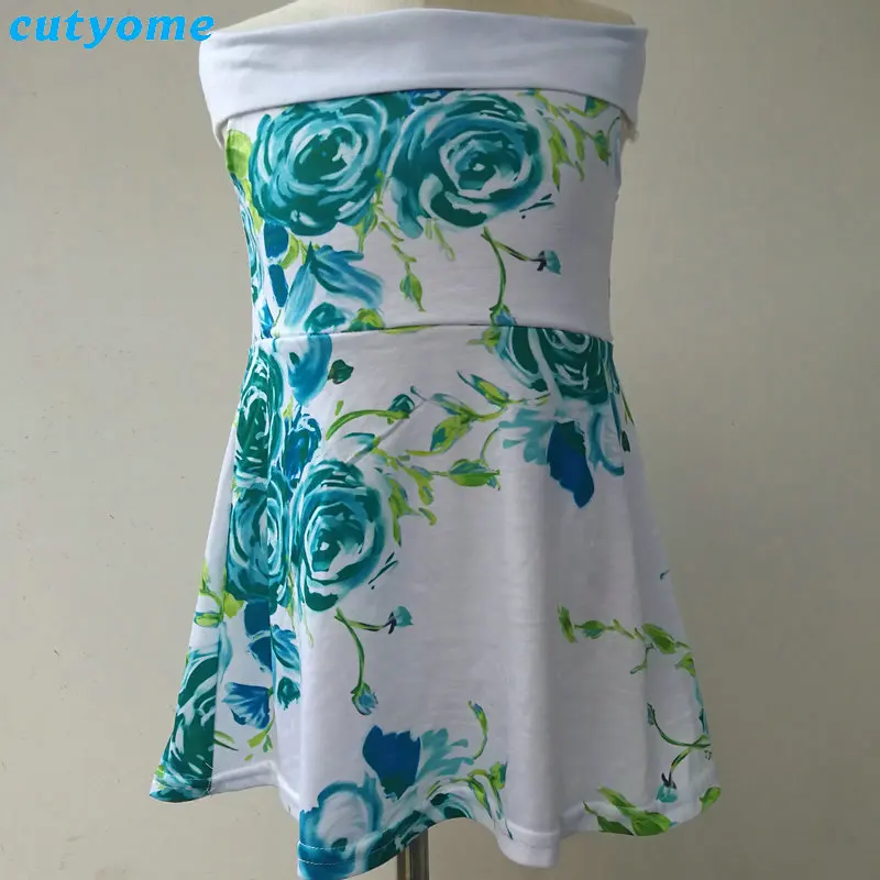 Summer Family Matching Outfits Mother and Daughter Dresses Floral Shoulder Off Dress Kids Mom Daughter Dress Matching Clothes (3)