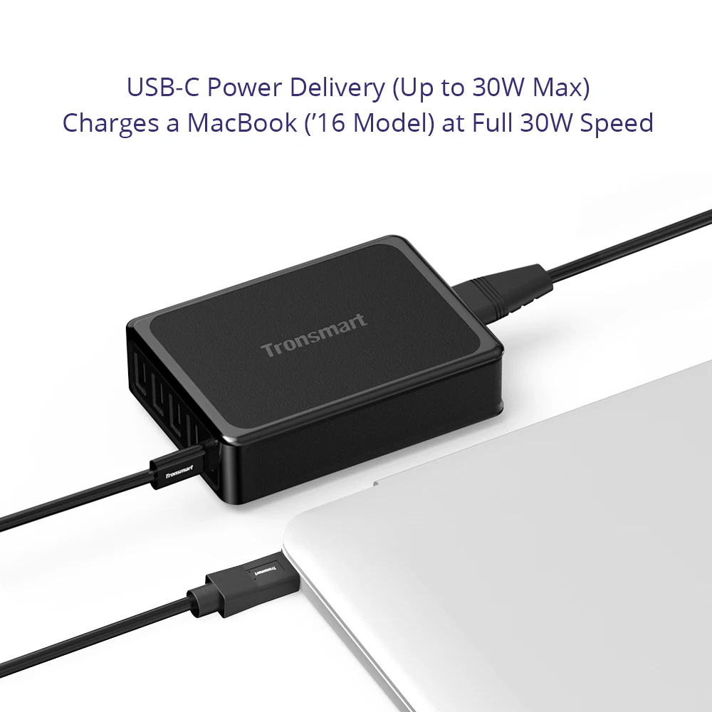 Tronsmart 5 портов USB PD зарядное устройство U5P быстрое зарядное устройство 60 Вт USB-C питания быстрое зарядное устройство для samsung Galaxy S9, S9 Plus, iphone x