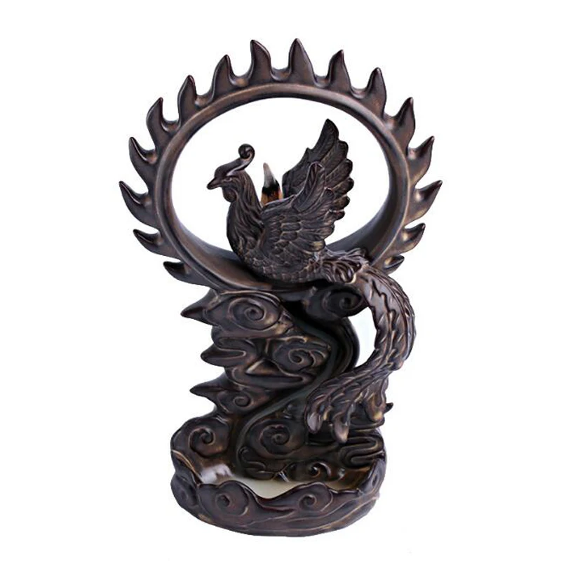 

Backflow Incense Burner Creative Home Decor Ceramic Phoenix Incense Holder Censer for Living Room Office Teahouse
