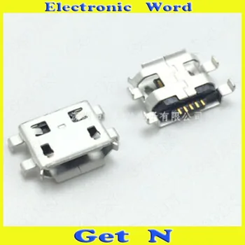 

25pcs 5P Mobile Phone Micro USB Female Interface Connecctors 4DIP Foot with Edge Curl Socket Ports