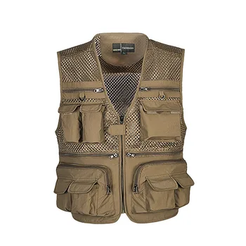 

2017 Multi-pockets Vest Men Photography Cameraman Mesh Vest for Director Reporter Vests Sleeveless Jacket Size L-XXXXL