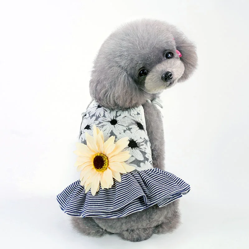 

Pet Skirt For Dogs Sunflower Sling Skirt For Teddy Chihuahua Costume Dog Cute Summer Dog Pet Sundress Princess Puppy Dress