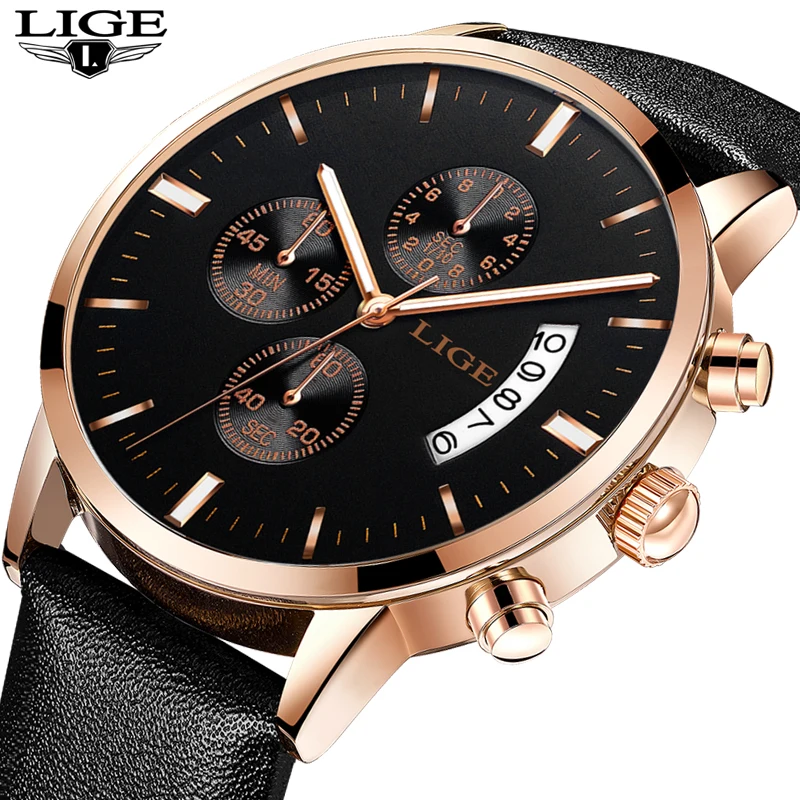 

LIGE Mens Watches Top Brand Luxury Male Military Sport Luminous Watch men Business quartz-watch Male Clock Man Relogio Masculino