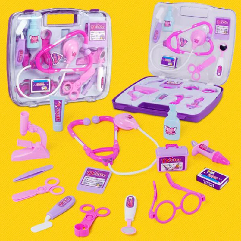 Детский чемодан Пластиковая обучающая игрушка Моделирование коробки для лекарств стетоскоп забавная игра в доктора наборы игрушка подарок для детей