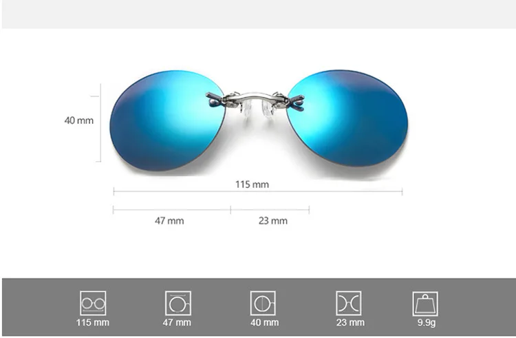 Rimless Clamp Sunglasses