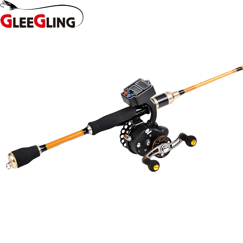 

GLEEGLING Raft Fishing Reel 4+1 BB 3.5:1 Gear Ratio Right/Left with Digital Line Counter Aluminum Spool Fishing Reel