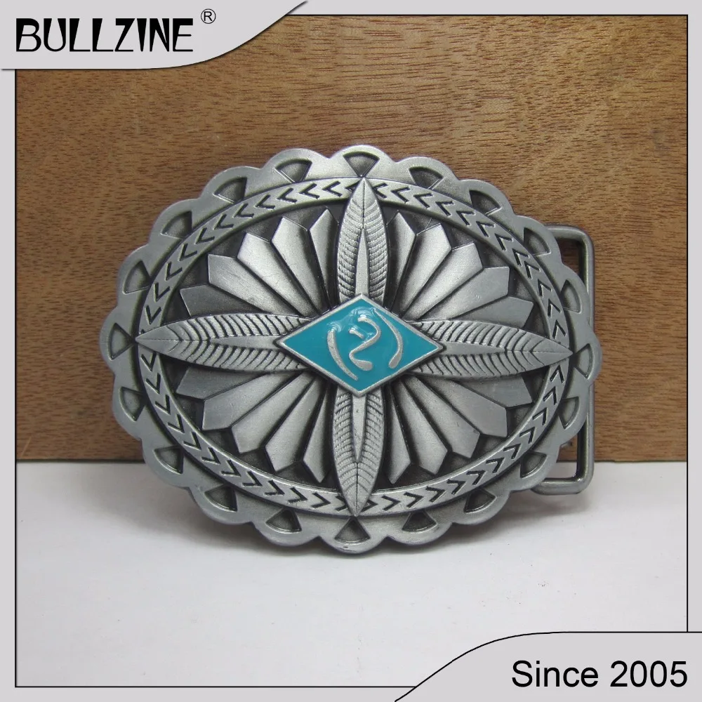 

The Bullzine Western cross belt buckle with pewter finish FP-02243 suitable for 4cm width belt
