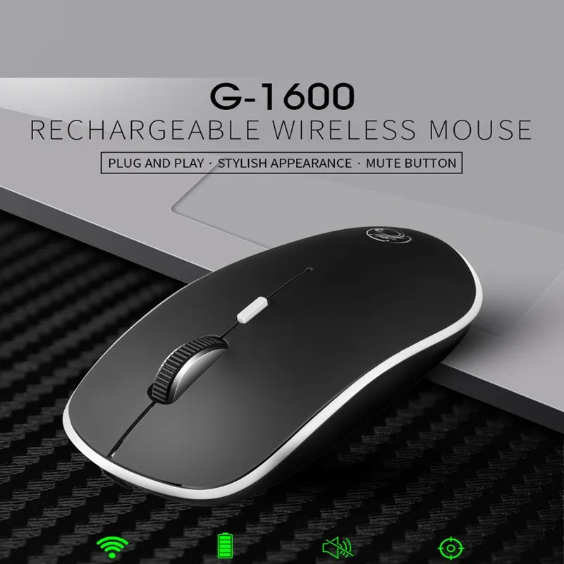

IMICE G1600 Rechargeable Silent Wireless mouse 2.4GHz 1600DPI Noiseless Receiver Optical Computer Mouse Adjustable For PC Mouse