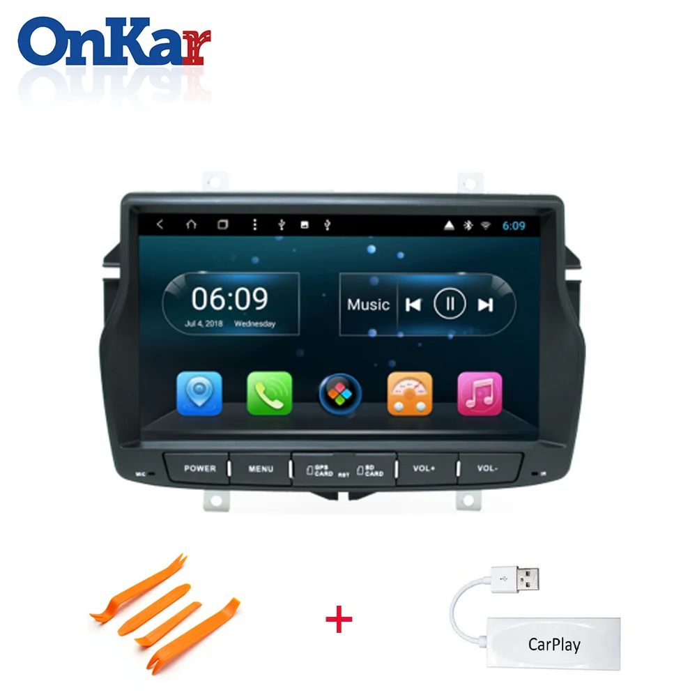 ONKAR Navi Мультимедиа Автомобильная Навигация для Lada Vesta-2108 Android 8.1 система Wi-Fi Bluetooth-радио DVD-плеер FM - Цвет: With CarPlay