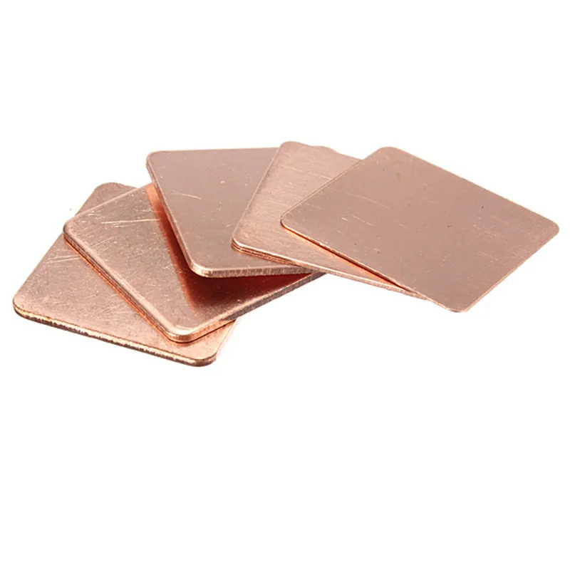 Thermal Conductive Copper Heat Sink Shims - 5 Pack