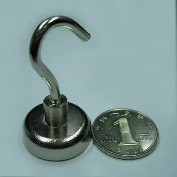 

20PCS D25mm strong neodymium magnetic hook with vertical pull force 25KG