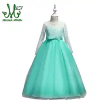 6 8 10 12 14 16 Years 2018 First Communion Dresses for Girls Ankle Length Flower Girl Dress Long Sleeve Lace Princess Dress