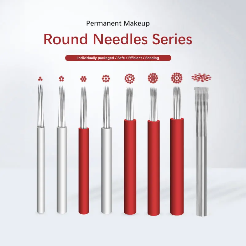 

100pcs Microblading Needles Fog Eyeborw Semi Permanent Makeup Blade Shading Round Fog Eyebrow Tattoo Needle for manual pen