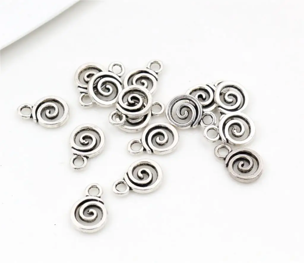 

11x8mm 30pcs Antique Silver Plated Swirl Handmade Charms Pendant:DIY for bracelet necklace-R4-02