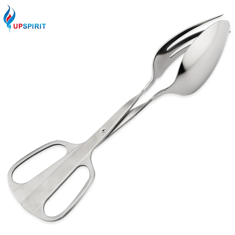 

Upspirit Stainless Steel Salad Tongs Big Spoon Fork Scissors Clip BBQ Buffet Bread Food Clamps Kitchen Cooking Serving Clips