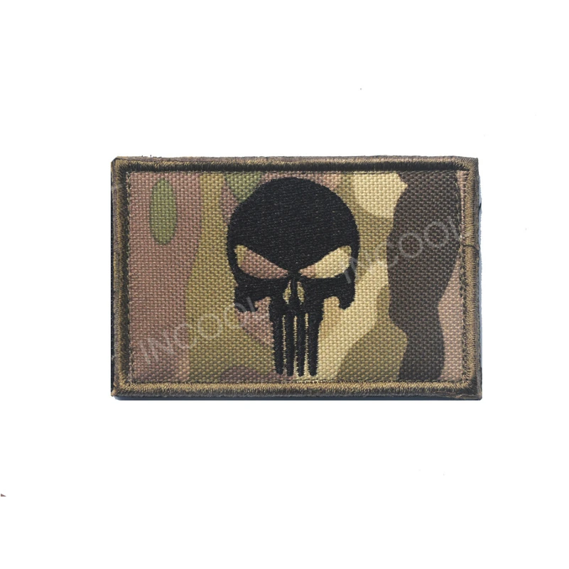 

3D Embroidery Patch Skull US Army Tactical Military Morale Patches Hook&Loop Fastener Emblem Appliques Cloth Embroidered Badges