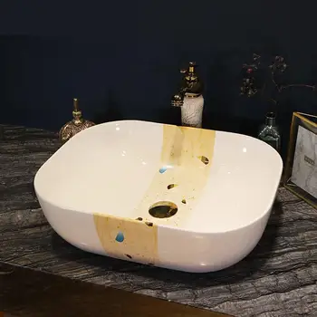 

Oval shape Europe style chinese washbasin sink Jingdezhen Art Counter Top painted porcelain ceramic wash basin bathroom sink
