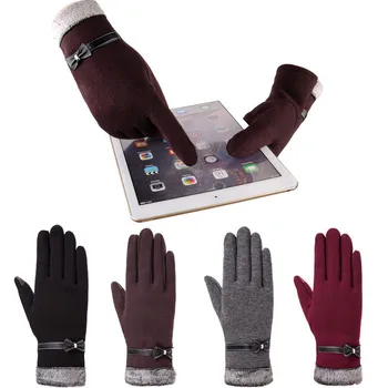 

Womens Gloves Winter Cotton Touchscreen Fingers Screen Warm Gloves Bowknot gloves