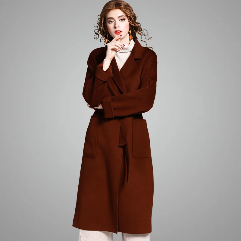 YQM Top quality women winter wool coat 2017 new brand runway fashion