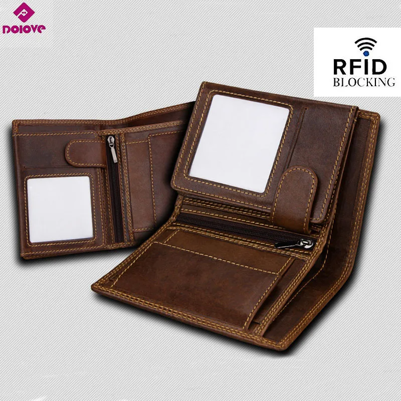

Vintage Designer 100% Genuine Carteiras Masculinas Cowhide Leather Men Short Wallet Purse Card Holder Coin Pocket Male Wallets
