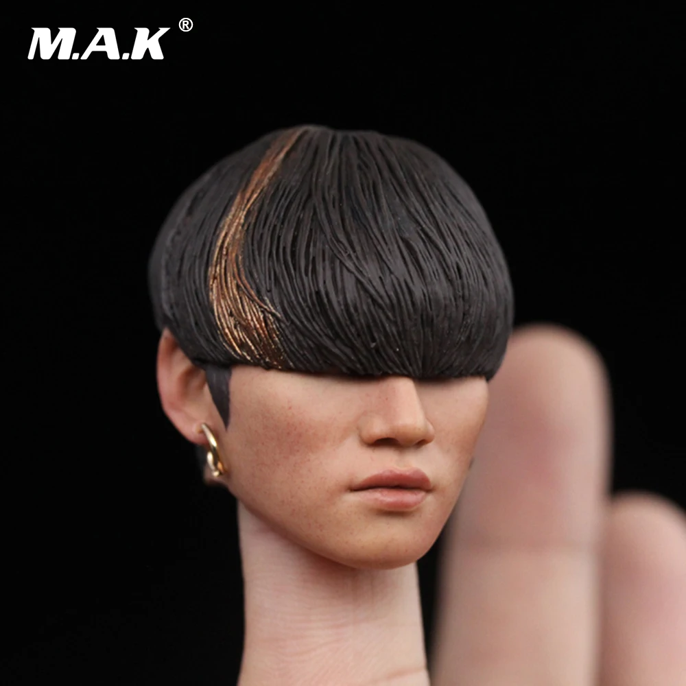 1:6 DAESUNG голова Лепка резной без шеи Южная Корея Мужская модель с серьгами 12 дюймов