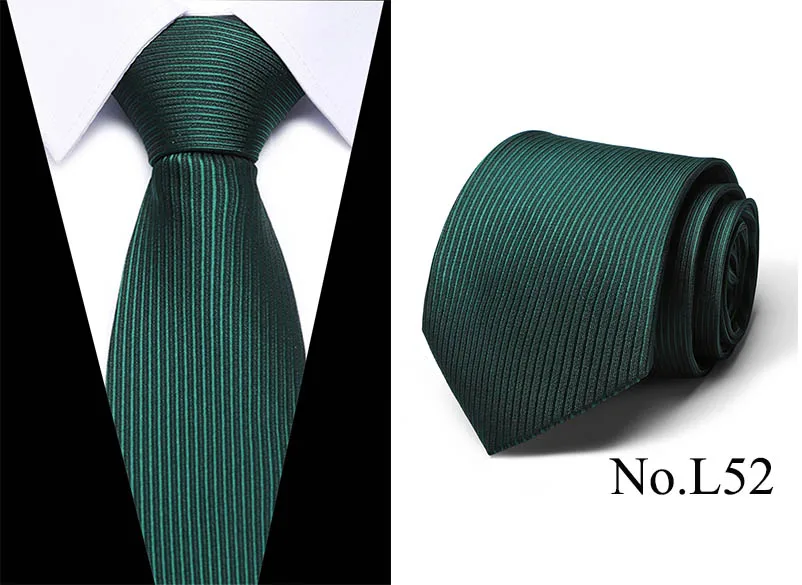49 цветов Классический 7,5 см галстук для мужчин шелковый галстук роскошные полосатые тонкие галстуки для мужчин костюм галстук для свадебной вечеринки - Цвет: L52
