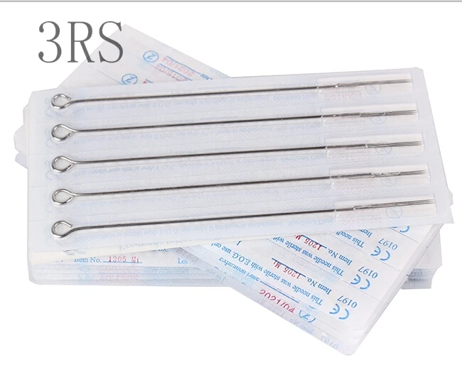 YILONG 50PCS Professional Tattoo Needles 3rs Disposable Sterilze Tatoo