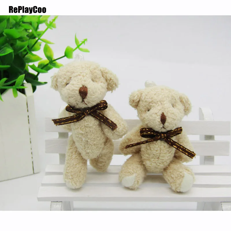 

20PCS/LOT Kawaii Small Joint Teddy Bears Stuffed Plush With Bow Tie 6.5CM Toy Teddy-Bear Bear Ted Bears Plush Toys Wedding 01102