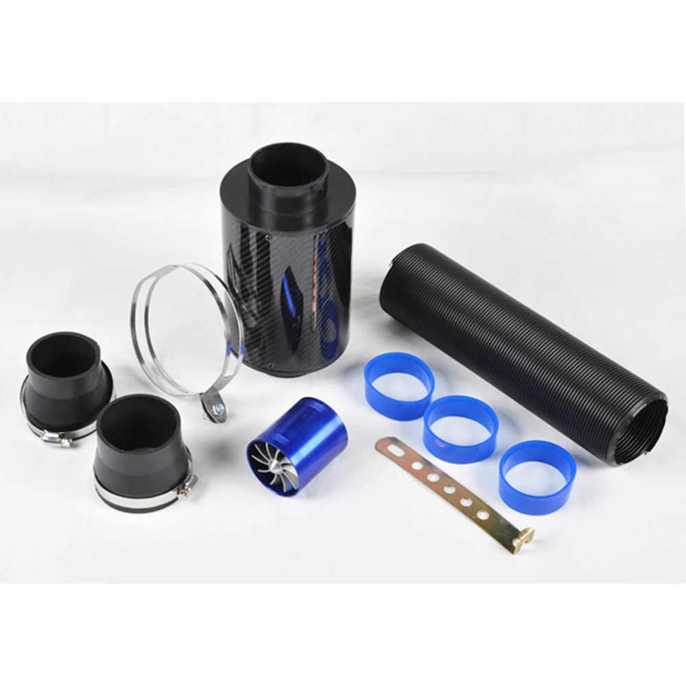 For Cold Air Intake Kit Carbon Fiber Filter Turbo Flexible Ducting Hose