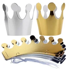 10 шт./компл. золотые и серебряные шляпы в форме короны вечерние празднование Дня рождения праздничные вечерние украшения для фотографий Новое поступление для детей
