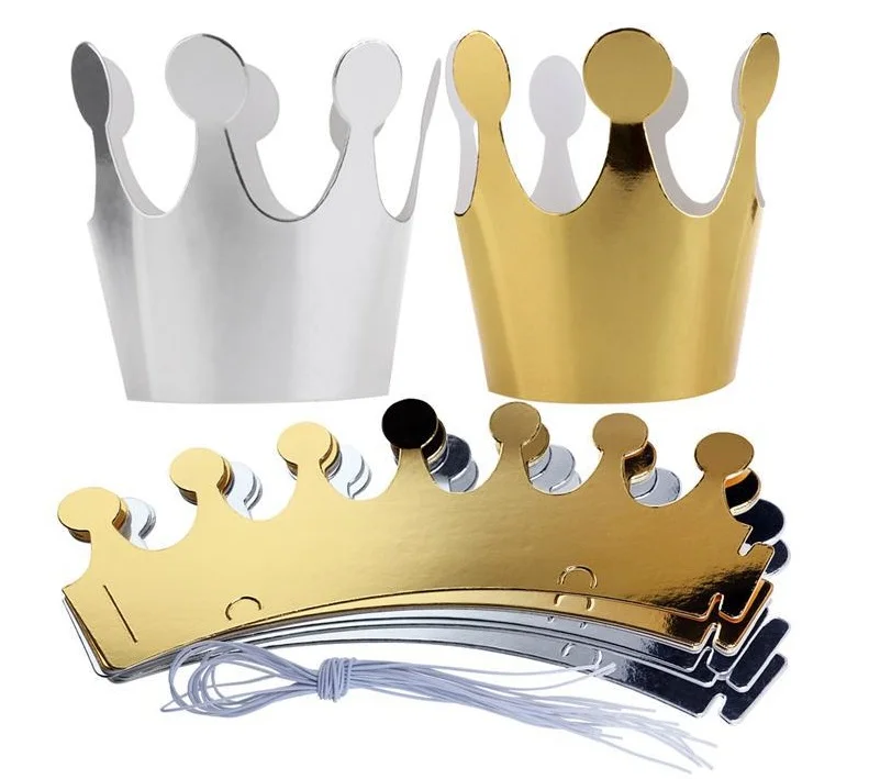 10 шт./компл. золотые и серебряные шляпы в форме короны вечерние празднование Дня рождения праздничные вечерние украшения для фотографий