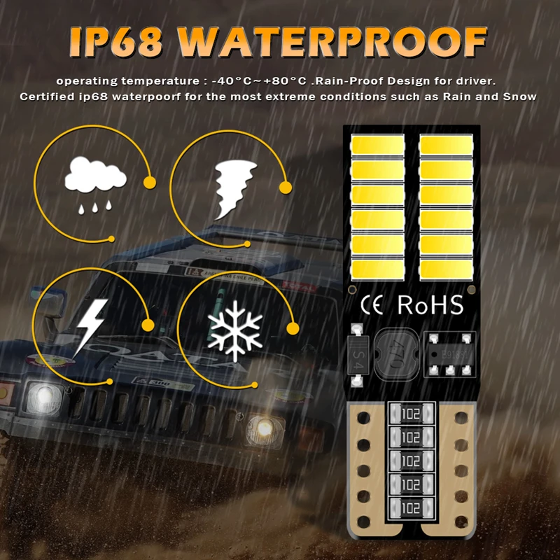 Katur 10 шт. T10 LED CANBUS W5W супер яркая светодиодная лампа 194 168 2825 Readind лампы для номерного