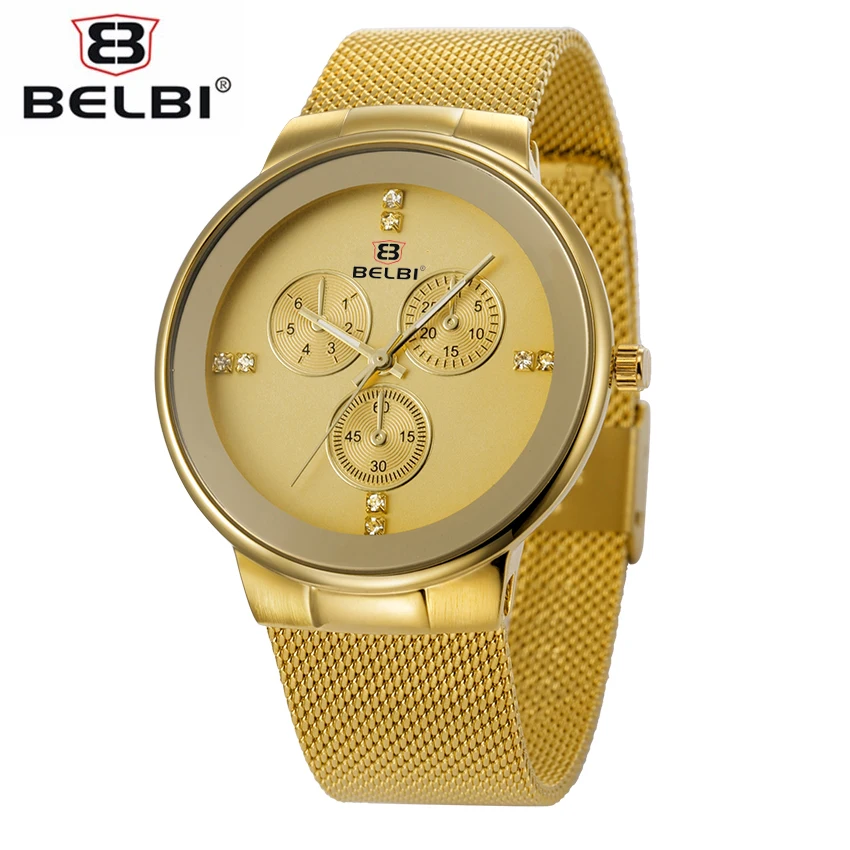 Prix pour BELBI De Luxe Imperméable À L'eau Montre De Mode Femmes En Acier Inoxydable Maille Bracelet Simulation Trois Yeux Dial Casual Quartz Montre-Bracelet Prix pour BELBI De Luxe Imperméable À L'eau Montre De Mode Femmes En Acier Inoxydable Maille Bracelet Simulation Trois Yeux Dial Casual Quartz Montre-Bracelet