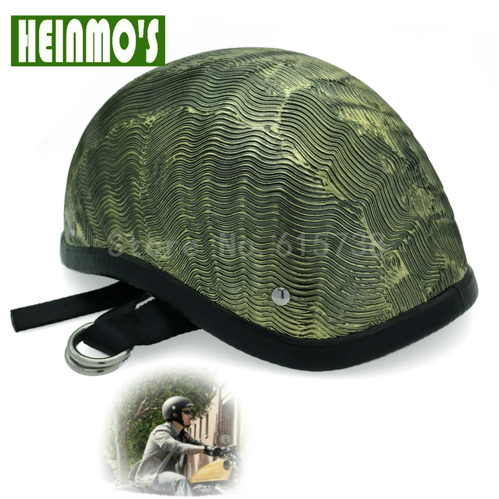 New Fiber Glass motocross retro helmet motorcycle half helmet Green
