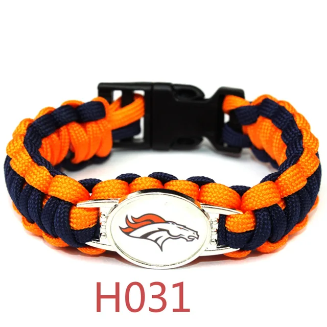 New Arrivel Denver Broncos Bracelet Sport Team Umbrella Braided New Arrivel Denver Broncos Bracelet Sport Team Umbrella Braided Football Fans Gift 10pcs