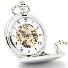 2 цвета, античный серебряный полированный чехол, Механические мужские карманные часы, подарки, Прямая поставка
