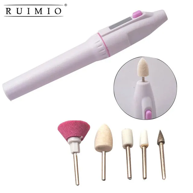 Women Mini Portable Electric Nail File Polisher Drill Kit Tips Women Mini Portable Electric Nail File Polisher Drill Kit Tips Manicure Toenail Pedicure Salon Pen Shape