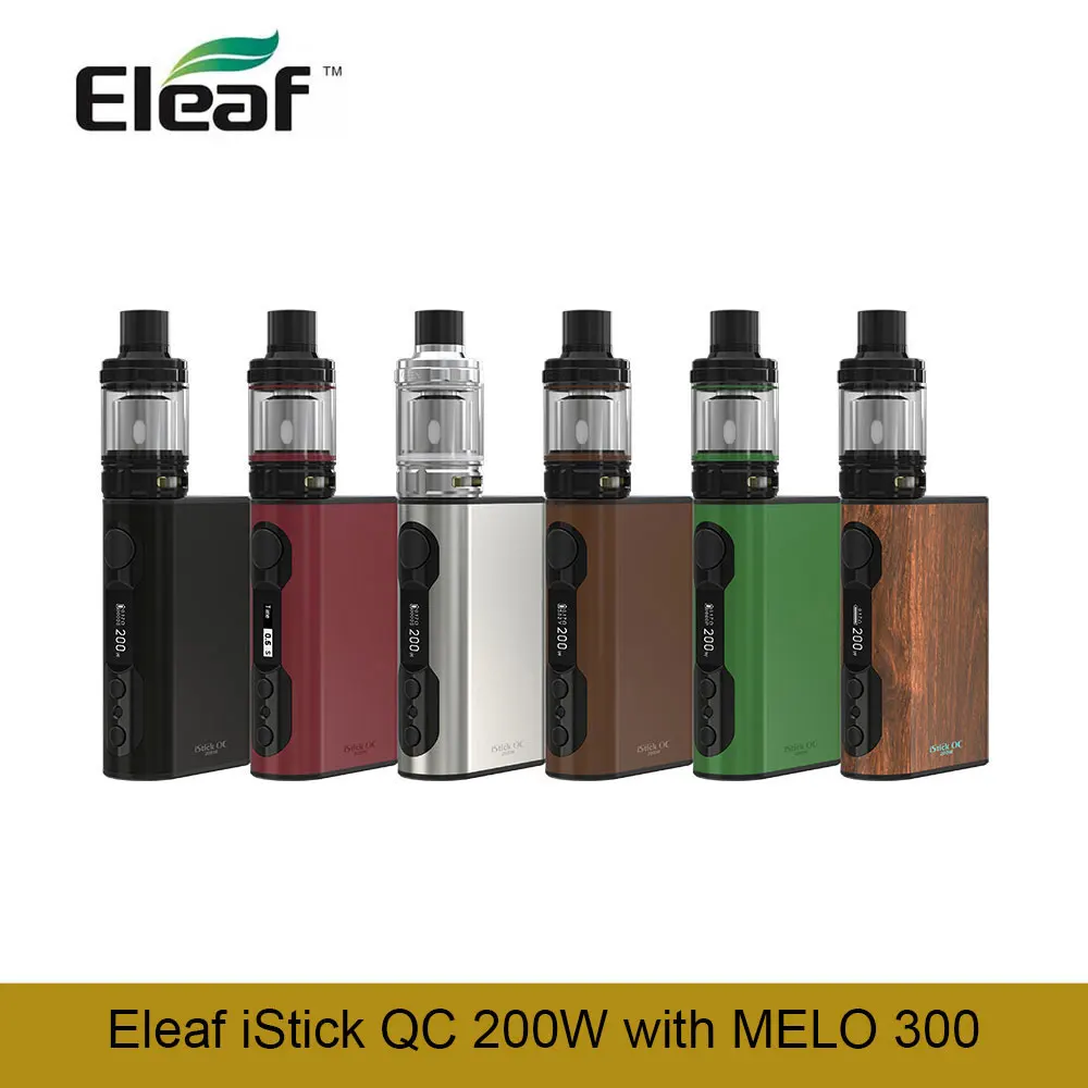 

Full kit Eleaf iStick QC 200W with MELO 300 New Arrival 5000mAh iStick QC 200W Battery Mod with 3.5ML Tank Atomizer vape kit