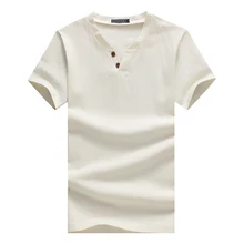 Summer Style 2016 Fashion Men’s Linen T Shirt Short-Sleeve Pure Color funny t shirts camisetas hombre