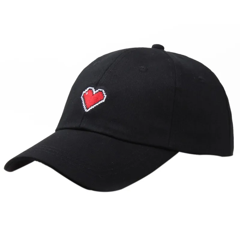 Кепки для женщин и мужчин простой стиль сердце вышитые хлопок остроконечные шляпы головные уборы спортивная одежда аксессуары