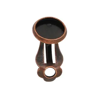 

2015 New 8mm Antique Brass Ear Clips Earring Base Cameo Cabochon Setting, High Quality Earring Clip Blank 50 pcs/lot-10040209