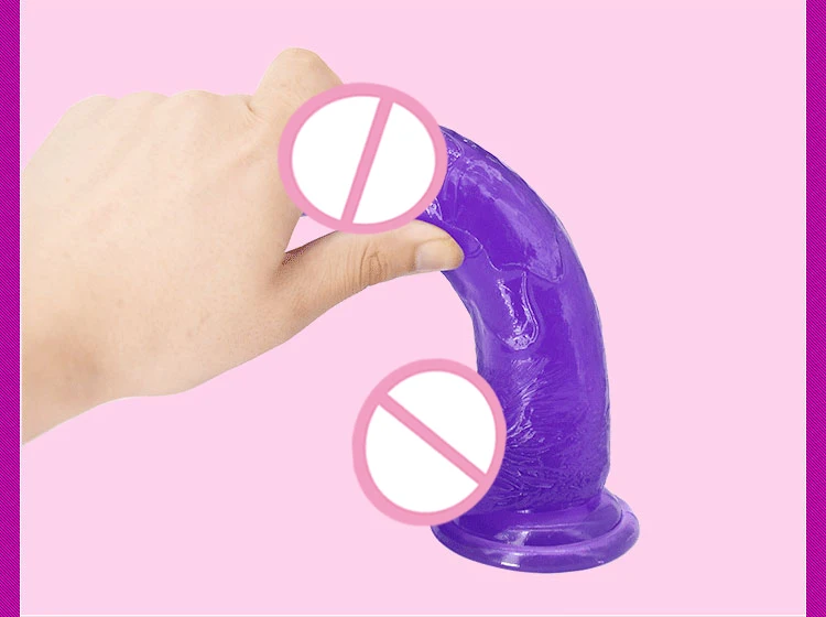 For female Crystal Penis Transparent Dildo Realistic Suction Cup Dildo Male Rubber Penis Artificial Penis toys for Women